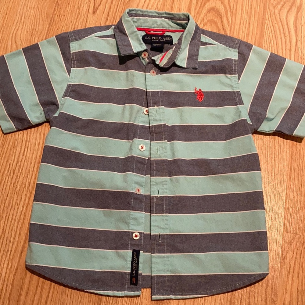 US Polo Assn striped polo‎ top 7